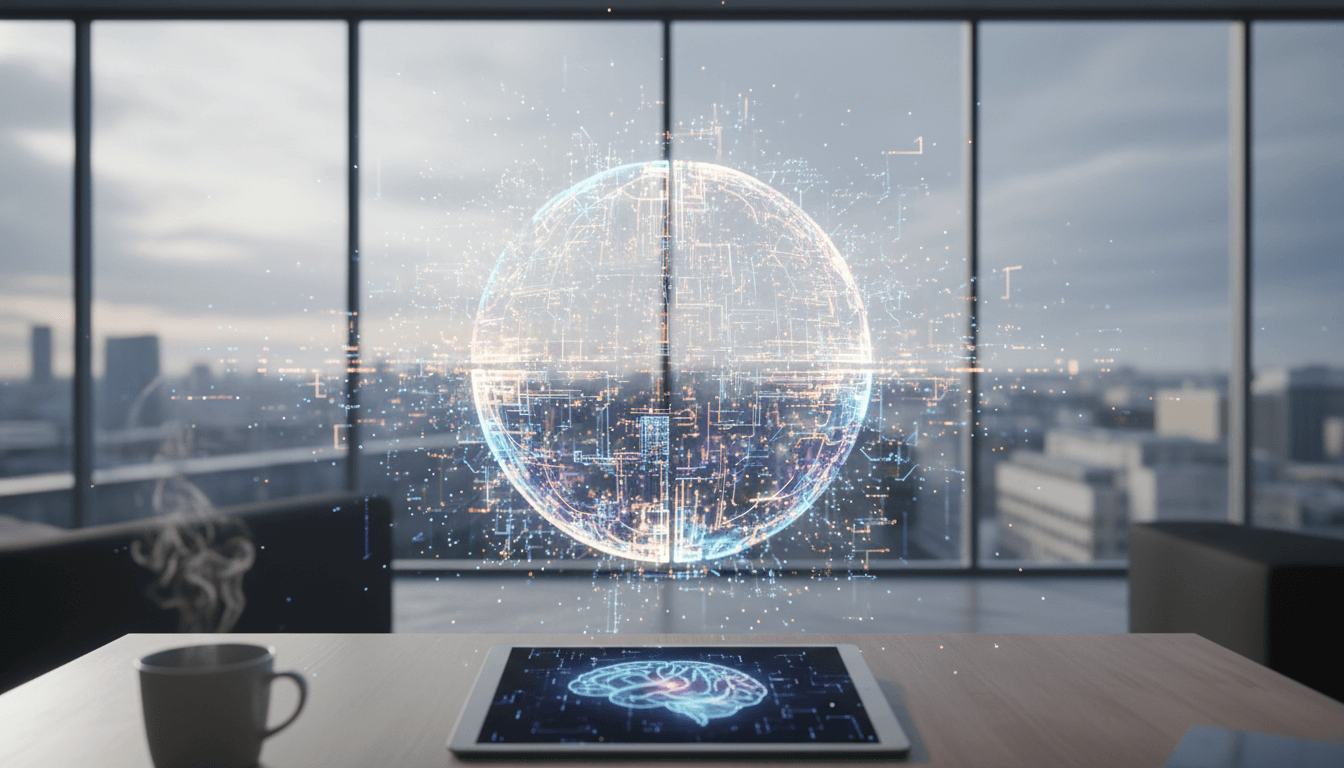 Vardagsscen där AI naturligt integreras i dagliga arbetsuppgifter