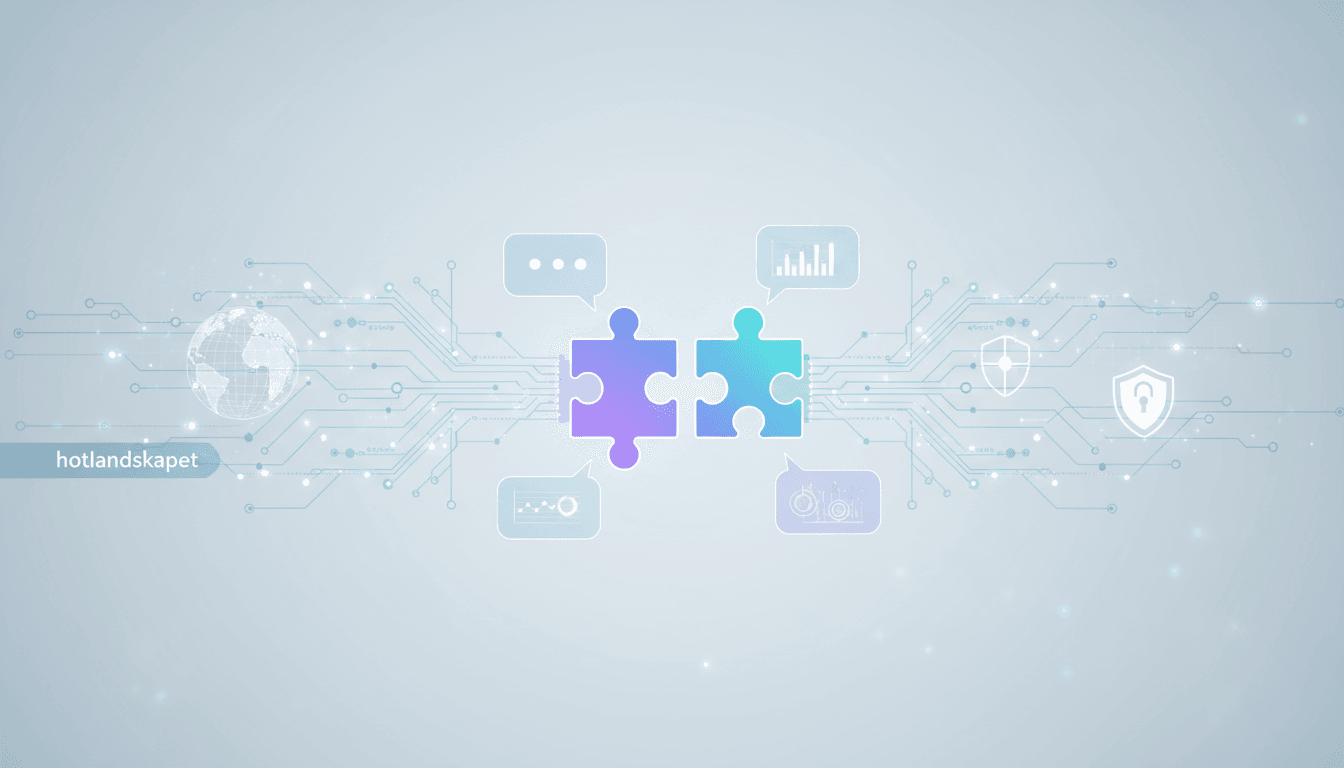 Illustration som visar AI och datahantering i modern affärsmiljö