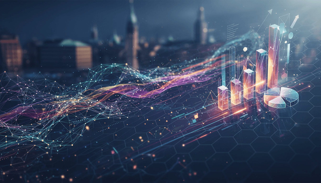 Kristallkula och prognosgraf för AI-utvecklingen 2025