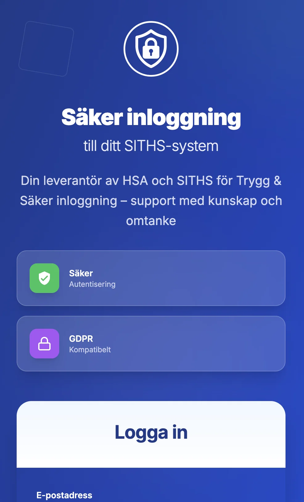 Omsorg & Behandling AB webbplats - Mobil
