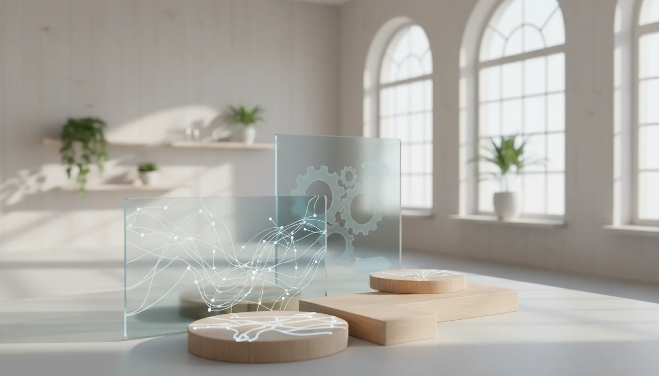 Illustration som visar AI och automation i modern affärsmiljö