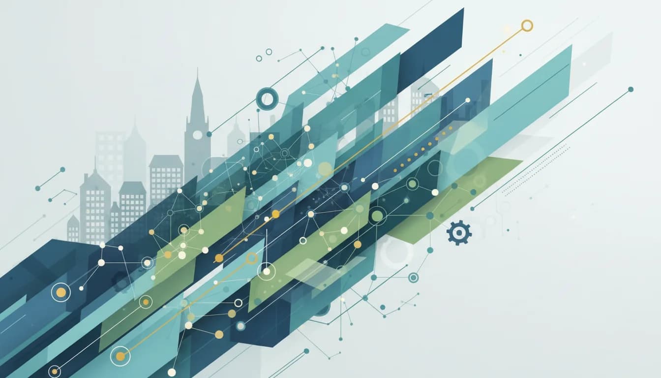 Illustration som visar AI i modern affärsmiljö