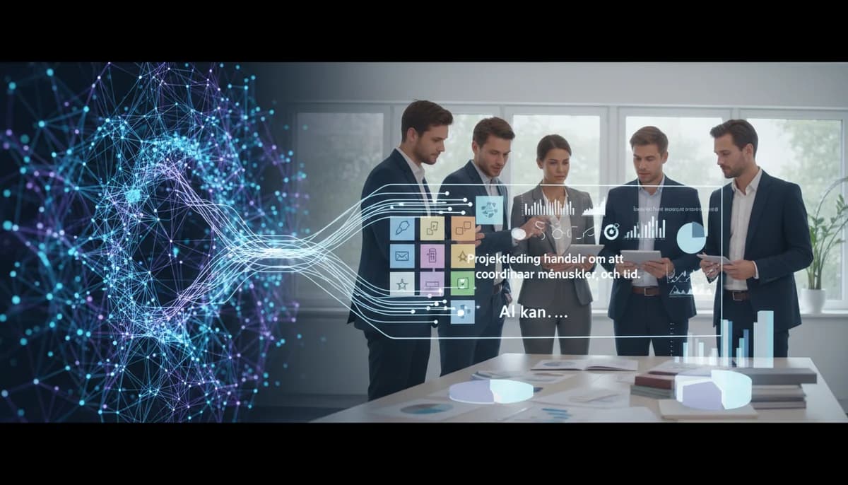 Projektledningstavla med AI-verktyg som Otter.ai och Motion