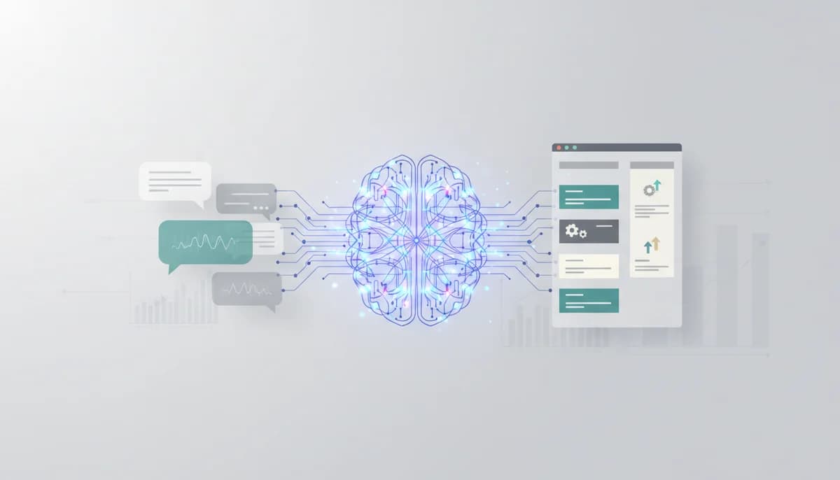 Illustration som visar AI och process i modern affärsmiljö