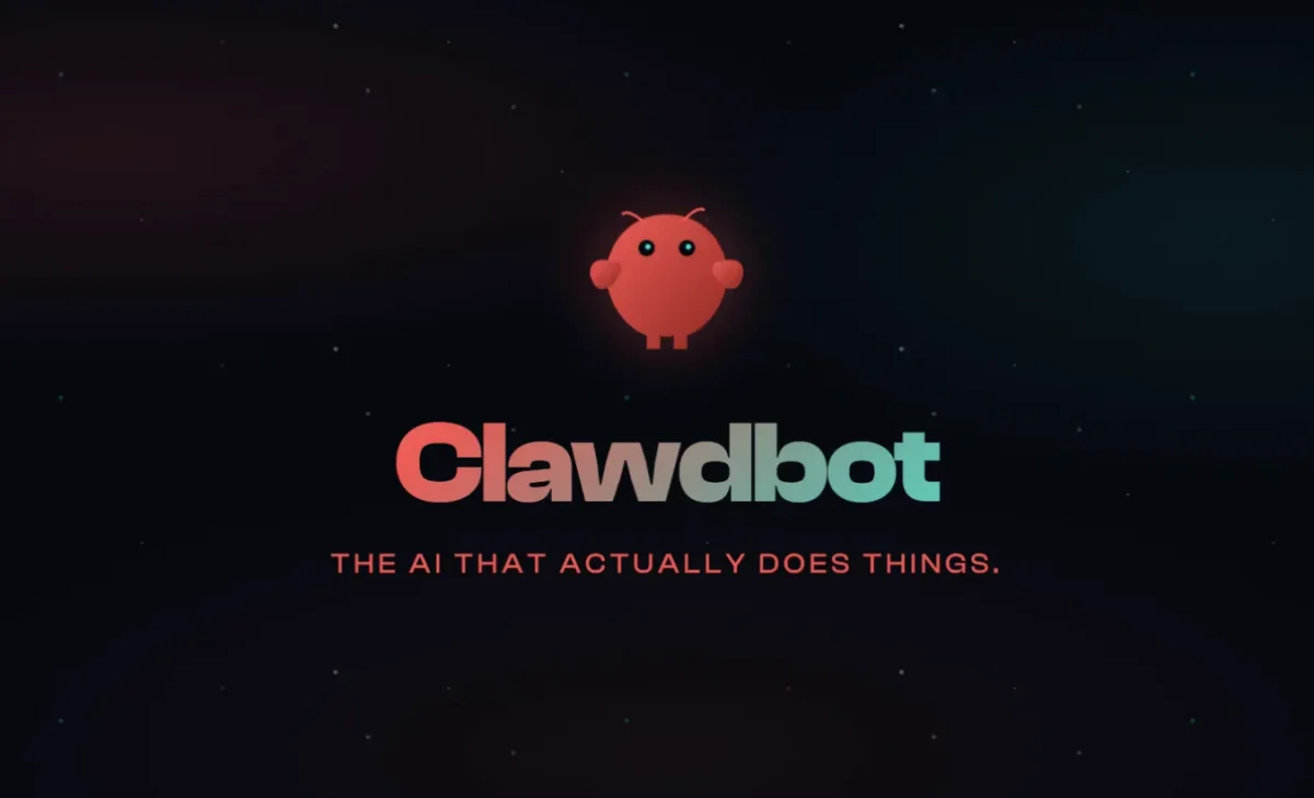 Clawdbot, en röd robotfigur med antenner som representerar AI-agenten
