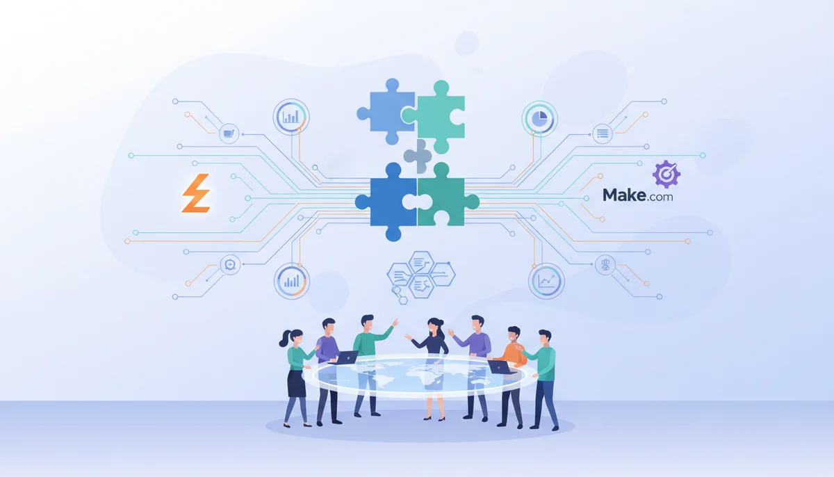 Jämförelsetabell mellan n8n, Zapier och Make automationsverktyg
