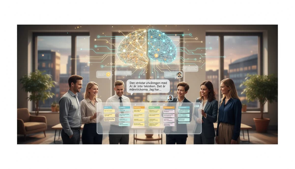Team i workshop som planerar organisationens AI-transformation